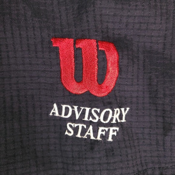 Vintage Wilson Jacket‎ Mens XL Black Advisory Staff Windbreaker Lined Full Zip - Picture 6 of 16